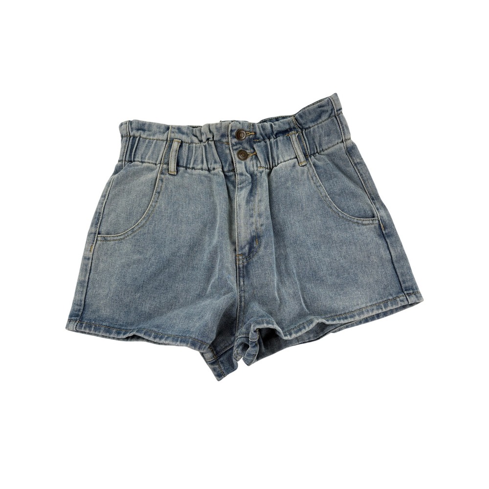 SHEIN Denim Shorts Size M Paperbag Waist Light Wash Casual Summer Jean Shorts